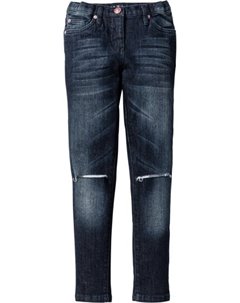 Джинсы Super Skinny с декоративными повреждениями Размеры 116 170 темный деним bonprix