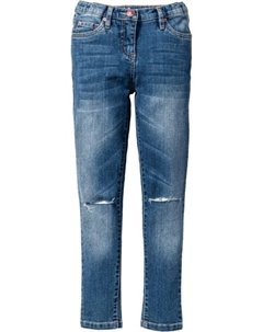 Джинсы Super Skinny с декоративными повреждениями Размеры 116 170 синий потертый bonprix